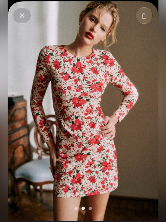 Sezane Dresses & Skirts - Sézane Divia Dress Cream Red Roses Floral Mini